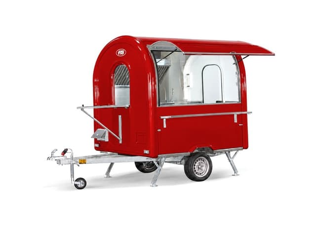 Food-Truck-Anhänger Chef+ in Rot, Format AIR 220